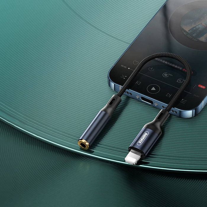 adapter przejściówka Lightning - mini jack 3,5mm Remax Sury Series  0,13m grafitowy (RL-LA13i)
