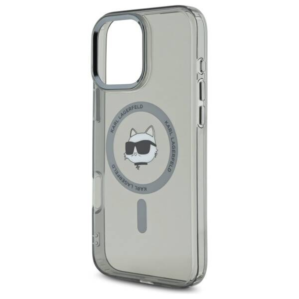 Etui Karl Lagerfeld iPhone 16 Pro 6.3" czarny/black hardcase IML Metal Choupette Head MagSafe