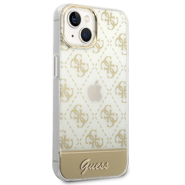 Etui GUESS Apple iPhone 14 Plus 4G Pattern Script Złoty Hardcase