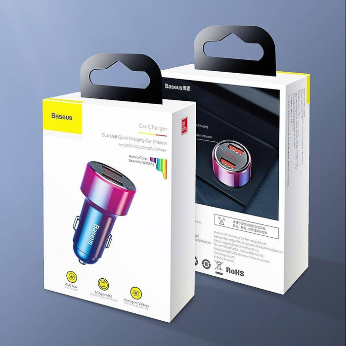 [PO ZWROCIE] Baseus Magic Series Dual QC - ładowarka samochodowa Quick Charge 3.0 2x USB 45W 6A czarny (CCMLC20A-01)