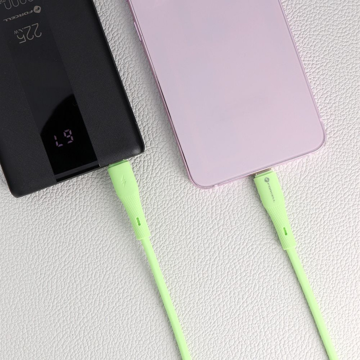 Kabel USB C do USB C Forcell F-Energy QC4.0 PD 3A 60W Silicone 1 m C344 zielony