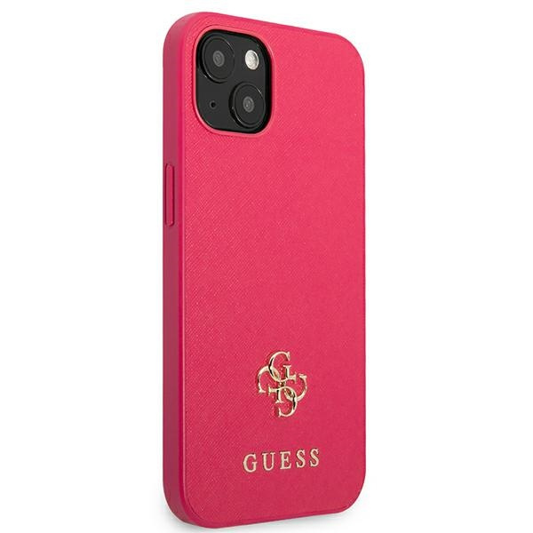 Etui GUESS Apple iPhone 13 Mini Saffiano 4G Small Metal Logo Różowy Hardcase