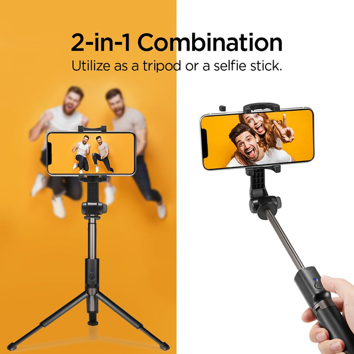 Kijek selfie Statyw SPIGEN S540w Wireless Selfie Stick Tripod Black