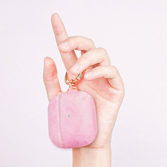 Kingxbar Plush Pods Case etui do AirPods 3 pluszowa obudowa pokrowiec na słuchawki niebieski