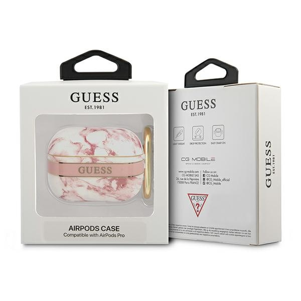Etui GUESS Apple AirPods Pro Cover Marble Strap Collection Różowy Case