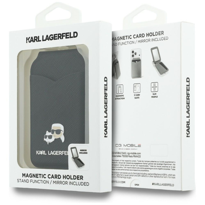 Portfel z lusterkiem Karl Lagerfeld      Stand Mirror MagSafe czarny