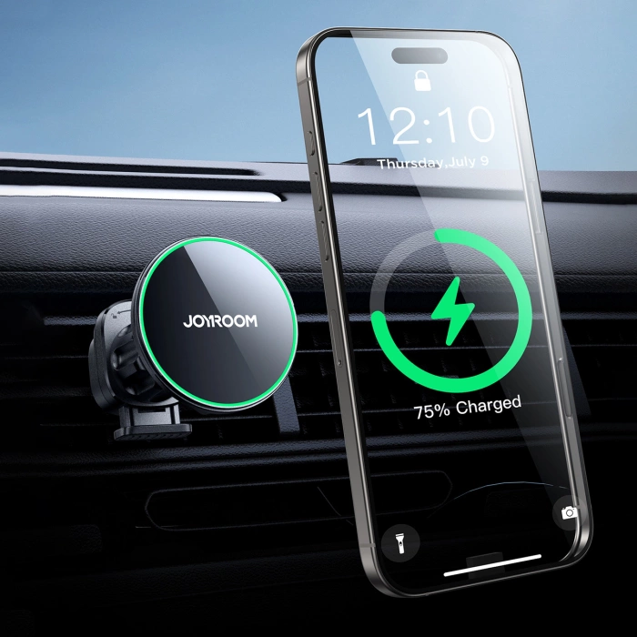 Uchwyt Joyroom JR-ZS412 z ładowarką Qi2 15W, samochodowy, na kratkę nawiewu - czarny