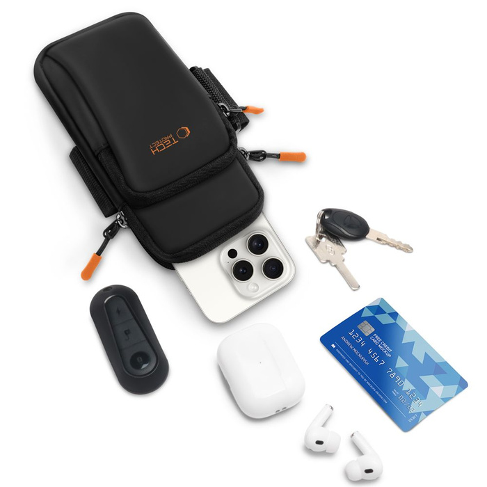 TECH-PROTECT M7 UNIVERSAL SPORT ARMBAND BLACK/ORANGE
