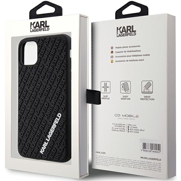 Etui Karl Lagerfeld KLHCN613DMKRLK iPhone 11 / Xr 6.1" czarny/black hardcase 3D Rubber Multi Logo Case