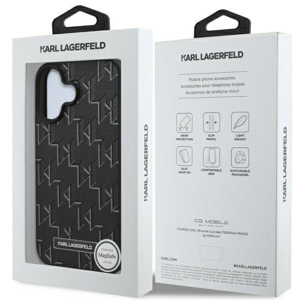 Karl Lagerfeld KLHMP16SPKHPORPK iPhone16 6.1" czarny/black hardcase Hot Stamp Magsafe