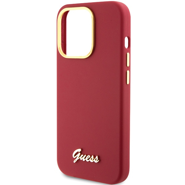 Etui Guess GUHCP15XSMBSLM iPhone 15 Pro Max 6.7" magenta hardcase Silicone Script Metal Logo & Frame Case
