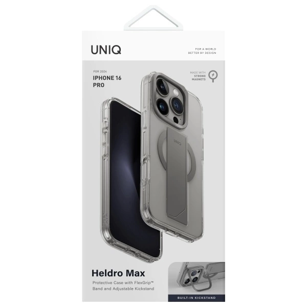 Etui UNIQ Heldro Max iPhone 16 Pro 6.3" Magclick Charging przezroczysty/clear lucent
