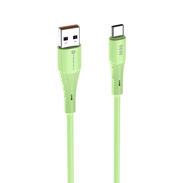 Kabel USB A do USB C Forcell F-Energy QC4.0 3A 66W Silicone 1 m C342 zielony