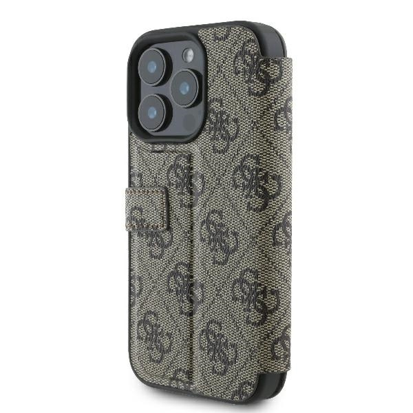 Etui Guess iPhone 16 Pro 6.3" brązowy/brown book 4G Metal Logo