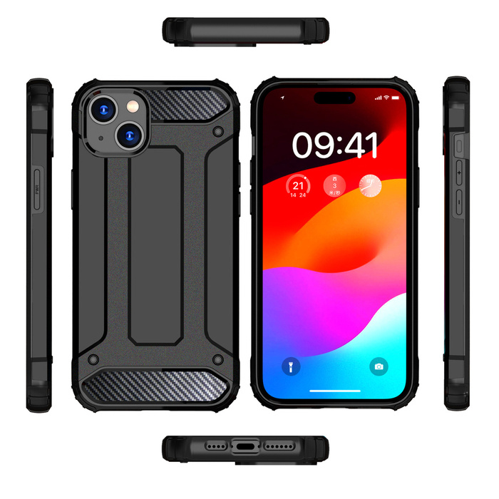 Etui Pancerne etui do iPhone 15 Plus Hybrid Armor - czarne Case