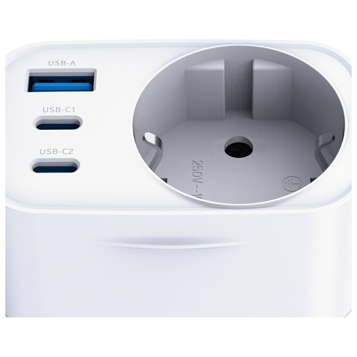 Adapter sieciowy 3MK Hyper Comfort       Charger 30W 1xUSB-A 2xUSB-C 1xSchuko PD QC3.0 biały