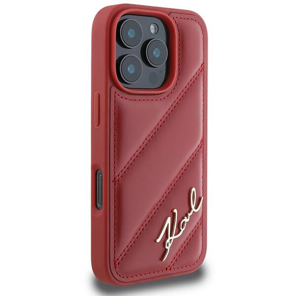 Etui Karl Lagerfeld iPhone 16 Pro 6.3" czerwony/red hardcase Quilted Signature