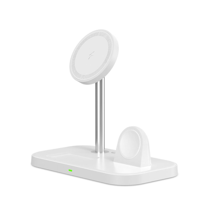 ŁADOWARKA TECH-PROTECT QI15W A22 3IN1 MAGNETIC MAGSAFE WIRELESS CHARGER WHITE