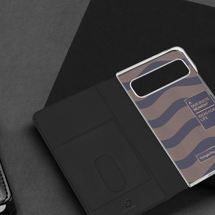 Etui Skórzane etui z klapką i portfelem do Google Pixel Fold Dux Ducis Bril - czarne