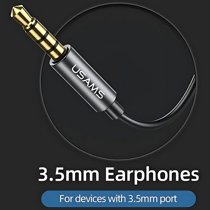 USAMS Słuchawki EP-46 jack 3,5 mm czarny/black 1,2m HSEP4601