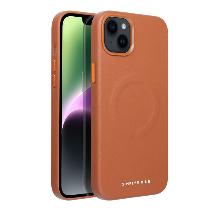 ROAR futerał LEATHER MAG kompatybilny z MagSafe do IPHONE 14 Plus Brązowy