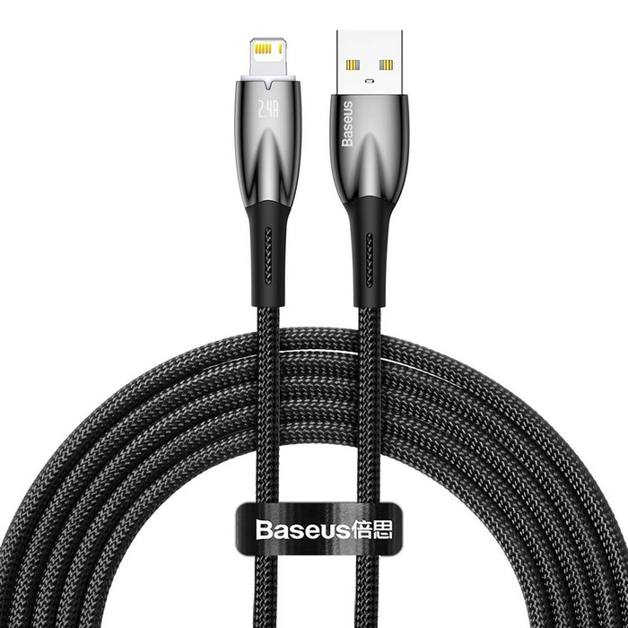 Baseus Glimmer Series kabel z szybkim ładowaniem USB - Lightning 480Mb/s 2.4A 2m czarny