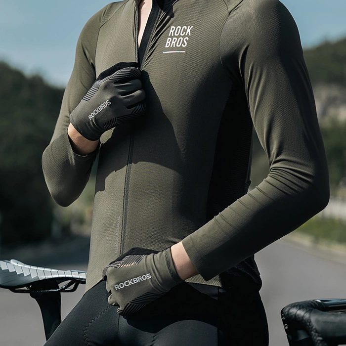 Rękawiczki rowerowe Rockbros wiosna/lato/jesień, pełne, rozmiar: XXL - zielone