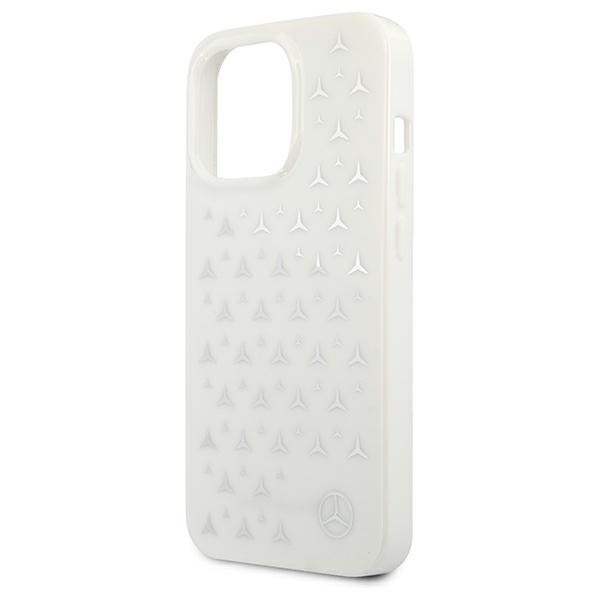 Etui MERCEDES Apple iPhone 13 Pro Max Silver Stars Pattern Biały Hardcase