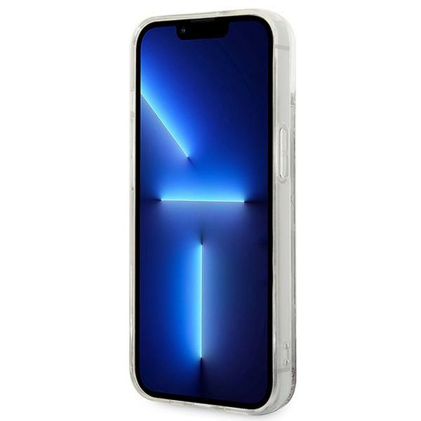 Etui KARL LAGERFELD Apple iPhone 14 Liquid Glitter Monogram Srebrny Hardcase