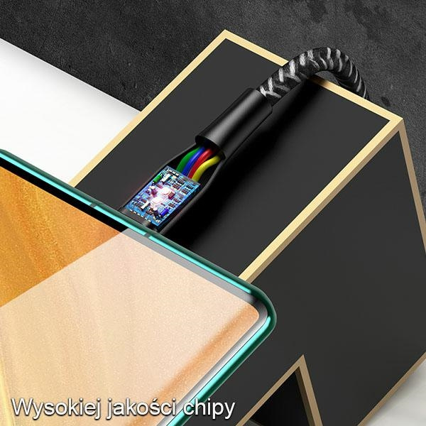 USAMS Kabel pleciony U41 USB-C/USB Fast Charge 2m czerwony/red SJ395USB02 (US-SJ395)