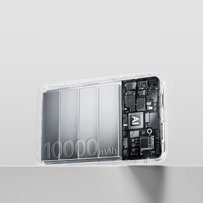 Powerbank Baseus EnerFill FC11 20000mAh 22.5W z wyświetlaczem cyfrowym i dwoma wbudowanymi kablami - beżowy