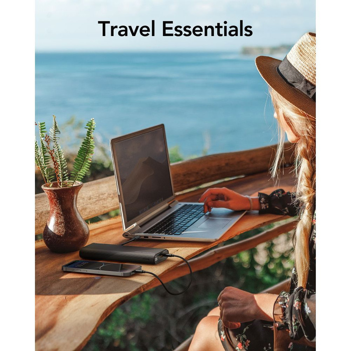 VEGER powerbank 25000 mAh z wbudowanymi kablami Typ C / Lightning PD 130W TCE130 (W2503) czarny