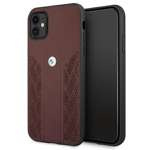 Etui BMW Apple iPhone 11 Leather Curve Perforate Czerwony Hardcase