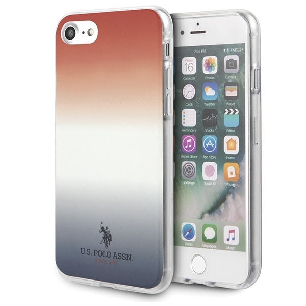 Etui US POLO Apple iPhone 7 8 SE 2020 Gradient Pattern Collection Czerwony Niebieski Case
