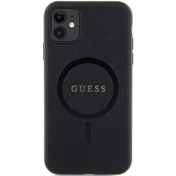 Etui Guess GUHMN61PSAHMCK iPhone 11 / Xr 6.1" czarny/black hardcase Saffiano MagSafe Case