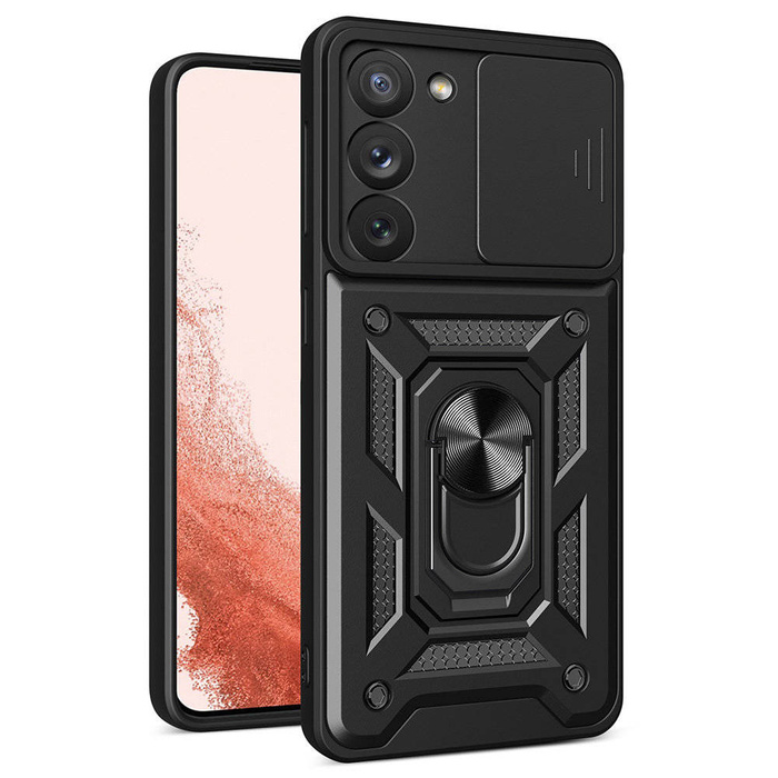 Etui Hybrid Armor Camshield Etui Do Samsung Galaxy S23+ Pancerny Pokrowiec Z Osłoną Na Aparat Czarne Case