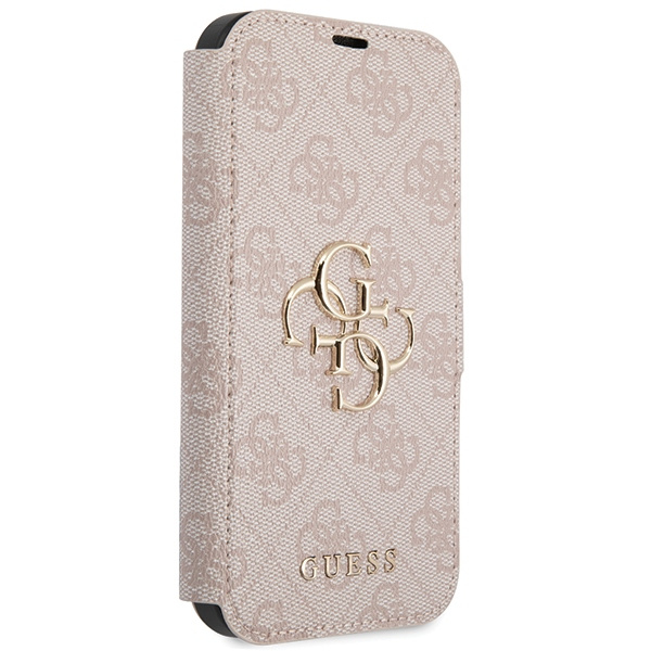 Etui Guess GUBKP15S4GMGPI iPhone 15 / 14 / 13 6.1" różowy/pink book 4G Metal Logo Case