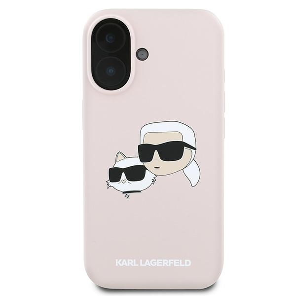 Etui Karl Lagerfeld iPhone 16 Plus różowy/pink HC MagSafe Sil Double Heads Print