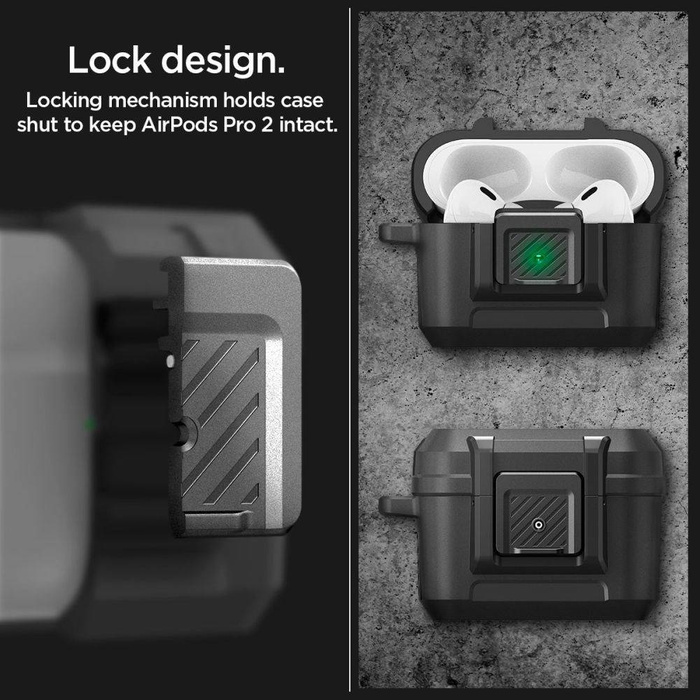 ETUI SPIGEN LOCK FIT AIRPODS PRO 1 / 2 MATTE BLACK
