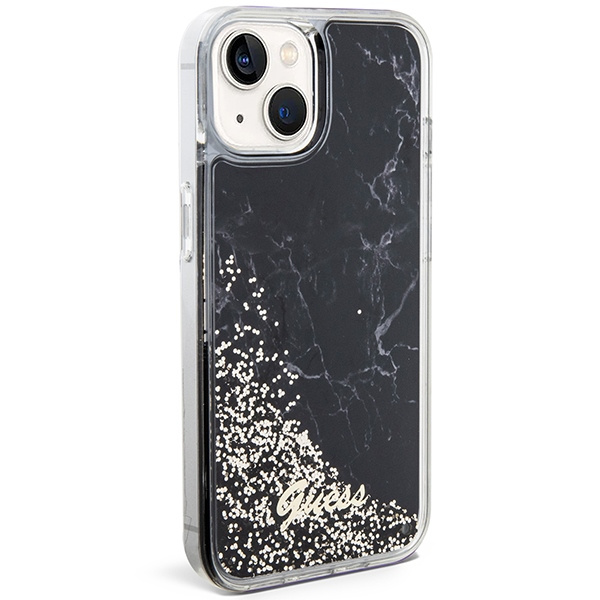 Etui Guess GUHCP14SLCSGSGK iPhone 14 6.1" czarny/black hardcase Liquid Glitter Marble Case