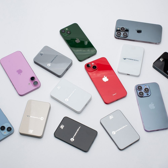 Powerbank zgodny z MagSafe Forcell F-Energy SuperSlim F5K8 QC4.0 PD3.0 15W 5000 mAh tytanowy pustynny 0INT