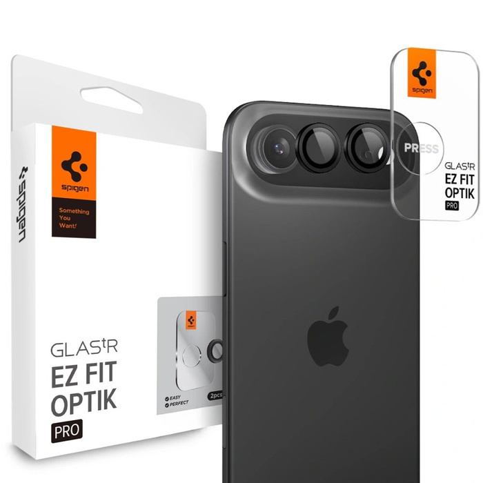OSŁONA APARATU SPIGEN IPHONE 17 AIR OPTIK PRO GLAS.TR ”EZ FIT” CAMERA PROTECTOR 2-PACK  BLACK