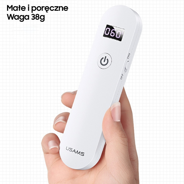 Lampa Dezynfekująca USAMS Mini UV-C Ręczna Biały