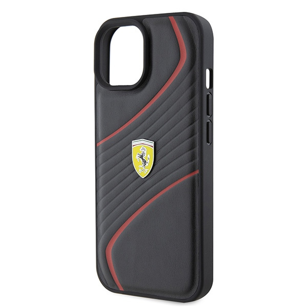 Etui Ferrari FEHCP15SPTWK iPhone 15 6.1" czarny/black hardcase Twist Metal Logo Case