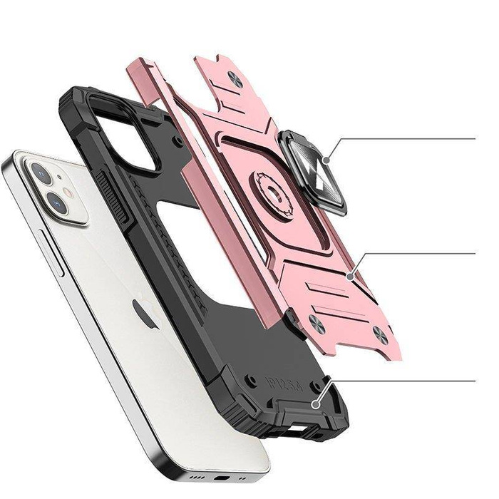 Etui Wozinsky Ring Armor Etui iPhone 14 Pancerny Pokrowiec Uchwyt Magnetyczny Ring Złote Case