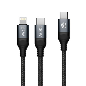Kabel NILLKIN DATA CABLE DUALPOWER 2w1 TYPE C PD 3.0 100W+LIGHTNING PD27W,BLACK