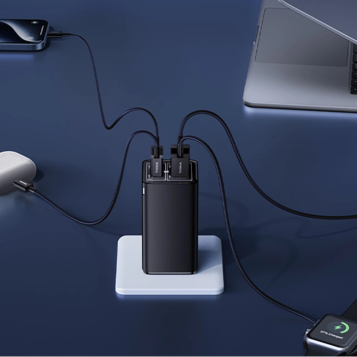 Ładowarka Baseus GaN6 Pro 100W 2 x USB-C 2 x USB-A z czarnym kablem USB-C 100W 1m - czarna