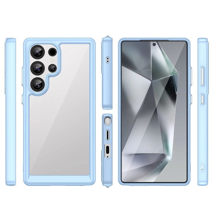 Etui silikonowe Outer Space Case z żelową ramką do Samsung Galaxy S25 Ultra - niebieskie