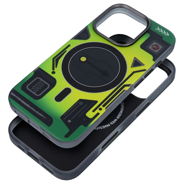 Etui na Samsung S25 Forcell F-Protect Levels Dual Layer 4D technology zgodny z MagSafe Military Drop-Test cyber green