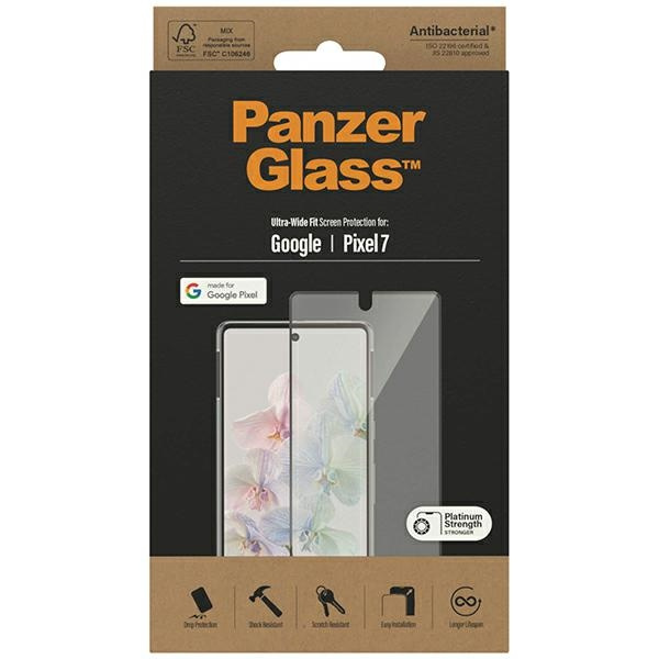 PanzerGlass Ultra-Wide Fit Pixel 7 Screen Protection Antibacterial czarny/black 4772